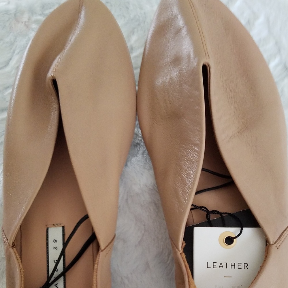 Zara Trafaluc Woman Babouches Leather Flats